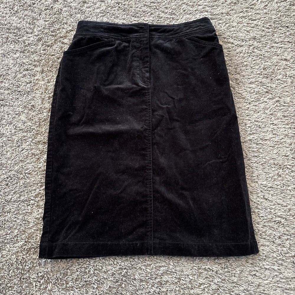 J CREW mini Skirt Size 2 Women's Black Corduroy With Pockets